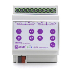 KNX актуатор штор и жалюзи, 4 канала 16А 230В AC Module Electronic JAS-04.16