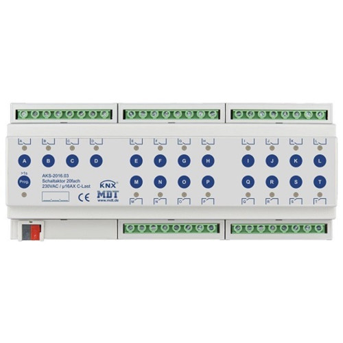 Актуатор релейный KNX/EIB 20x канальный стандартный, 230В~, 16A MDT AKS-2016.03 