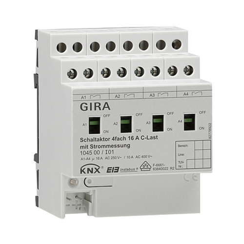 Актуатор (Реле Instabus KNX/EIB), 4-канальное, цвет: REG plus Gira 104500 