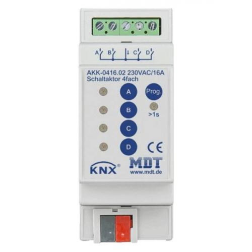 Актуатор релейный KNX/EIB 4-канальный компактный, NC/NO, 230В~, 16A MDT AKK-0416.03 