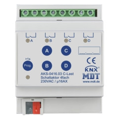 Актуатор релейный KNX/EIB 4x канальный стандартный, 230В~, 16A MDT AKS-0416.03 