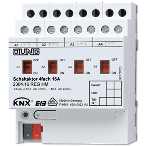 Актуатор коммутирующий, 4 канала Jung 2304.16REGHM 