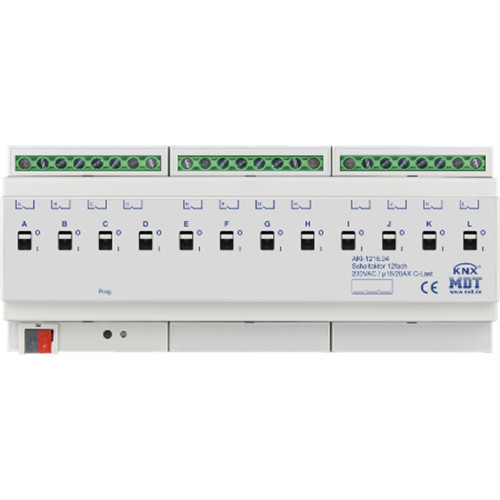 Актуатор релейный KNX 12-канальный, 16(20)A/200мкФ @230В~ MDT AKI-1216.04 