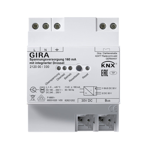 Источник электропитания KNX 160 мА с интегрированным дросселем Gira 212000 