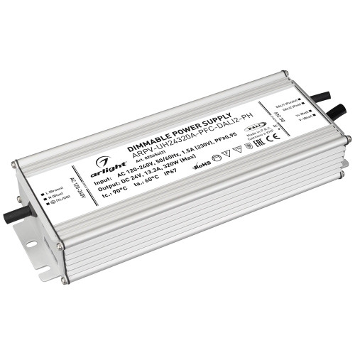 Блок питания ARPV-UH24320A-PFC-DALI2-PH (24V, 13.3A, 320W) (Arlight, IP67 Металл) 025654(2) 