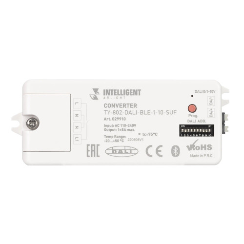 Конвертер TY-802-DALI-BLE-1-10-SUF (230V, 10A, DALI, 0-10V) (IARL, IP20 Пластик, 3 года) INTELLIGENT ARLIGHT 029910 