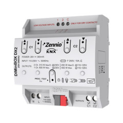 Диммер KNX универсальный (RLC, LED, CFL), 2-канальный Zennio ZDI-DBDX2 DIMinBOX DX2