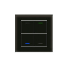 Выключатель сенсорный KNX Glass Push Button II Lite 4-кнопочный, термодатчик MDT BE-GTL4TS.01 