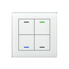 Выключатель сенсорный KNX Glass Push Button II Lite 4-кнопочный, термодатчик MDT BE-GTL4TW.01 