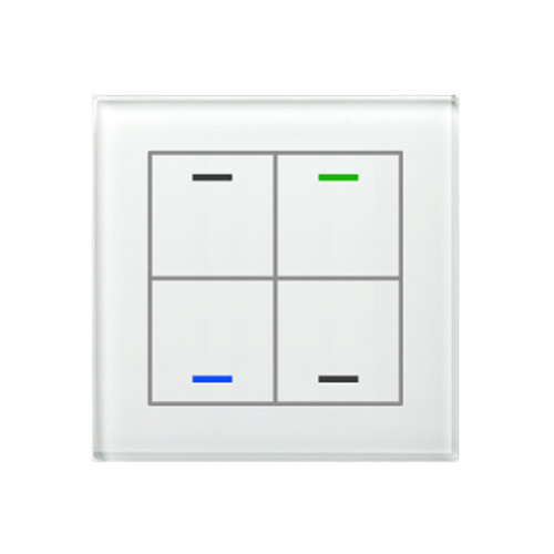 Выключатель сенсорный KNX Glass Push Button II Lite 4-кнопочный, термодатчик MDT BE-GTL4TW.01 