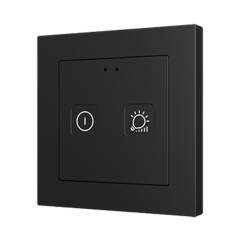 Выключатель сенсорный KNX Tecla 55 X2 Sign, 2-кнопочный с иконками DND/MUR, PC-ABS пластик, цвет: черный Zennio ZVIT55X2SA 