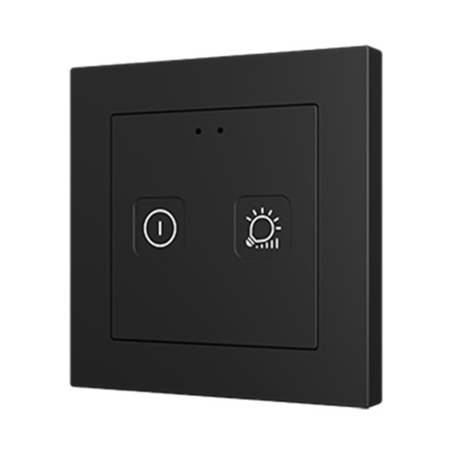 Выключатель сенсорный KNX Tecla 55 X2 Sign, 2-кнопочный с иконками DND/MUR, PC-ABS пластик, цвет: черный Zennio ZVIT55X2SA 