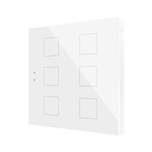 Выключатель сенсорный KNX Flat 6 V2, 6-кнопочный, LED индикация, 2хAI/DI, цвет: Белый, оттенок: Без оттенка Zennio ZVIF6V2W 