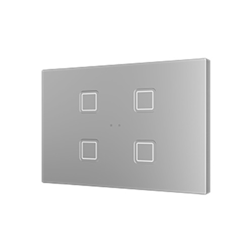 Выключатель сенсорный KNX Tecla XL X4, 4-кнопочный, PC-ABS пластик, цвет: серебряный Zennio ZVITXLX4S