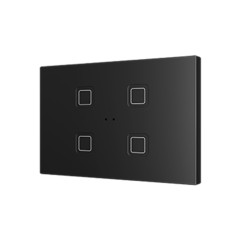 Выключатель сенсорный KNX Tecla XL X4, 4-кнопочный, PC-ABS пластик, цвет: черный Zennio ZVITXLX4A 