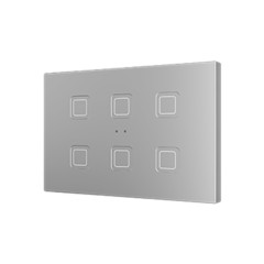 Выключатель сенсорный KNX Tecla XL X6, 6-кнопочный, PC-ABS пластик, цвет: серебряный Zennio ZVITXLX6S 