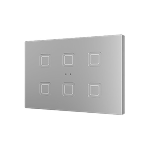 Выключатель сенсорный KNX Tecla XL X6, 6-кнопочный, PC-ABS пластик, цвет: серебряный Zennio ZVITXLX6S 