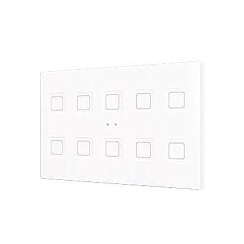 Выключатель сенсорный KNX Tecla XL X10, 10-кнопочный, PC-ABS пластик, цвет: белый Zennio ZVITXLX10W 