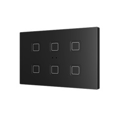 Выключатель сенсорный KNX Tecla XL X6, 6-кнопочный, PC-ABS пластик, цвет: черный Zennio ZVITXLX6A 