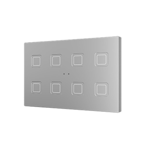 Выключатель сенсорный KNX Tecla XL X8, 8-кнопочный, PC-ABS пластик, цвет: серебряный Zennio ZVITXLX8S 