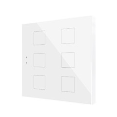 Выключатель сенсорный KNX Flat 6 V2, 6-кнопочный, LED индикация, 2хAI/DI, цвет: Белый, оттенок: Глянцевый Zennio ZVIF6V2GW 