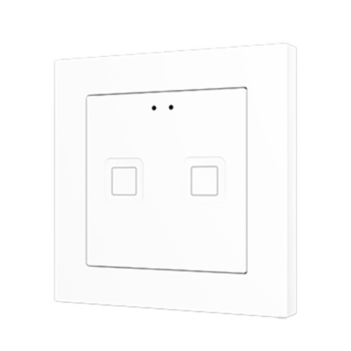 Выключатель сенсорный KNX Tecla 55 X2 Sign, 2-кнопочный с иконками DND/MUR, PC-ABS пластик, цвет: белый Zennio ZVIT55X2SW 