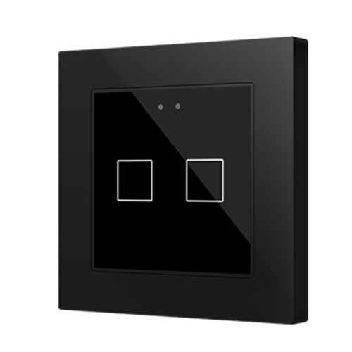 Выключатель сенсорный KNX Flat 55 X2, 2-кнопочный, цвет: Чёрный Zennio ZVI-F55X2-A 