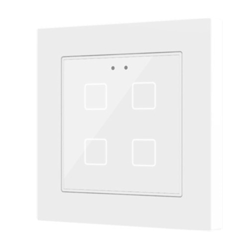 Выключатель сенсорный KNX Flat 55 X4, 4-кнопочный, цвет: Белый, оттенок: Без оттенка Zennio ZVI-F55X4-W 