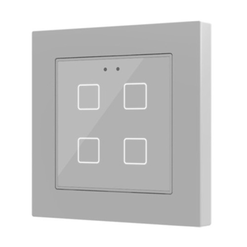 Выключатель сенсорный KNX Flat 55 X4, 4-кнопочный, цвет: Серебряный Zennio ZVI-F55X4-S 