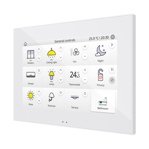 Панель KNX сенсорная, 7-дюймов, пластиковая рамка, цвет белый , цвет: Белый, оттенок: Без оттенка Zennio ZVIZ70V2W 