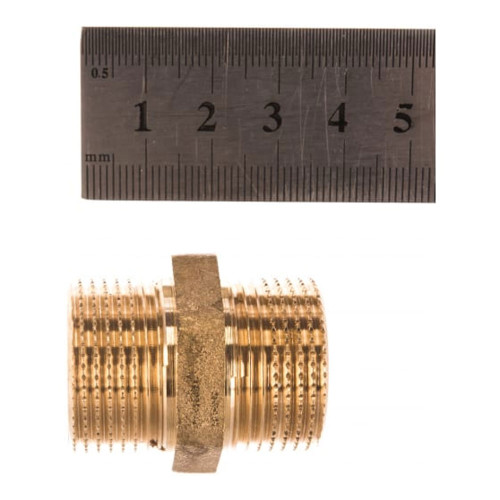 Ниппель ELSEN EBF15.34 НН, 3/4", 3/4", латунь, равнопроходной 