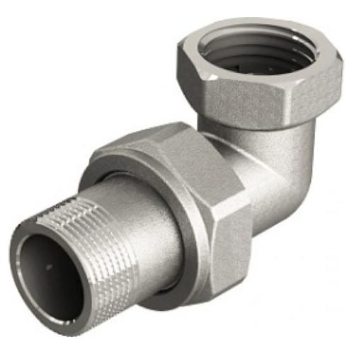 Сгон американка ELSEN EBF27.12T, угловой, НВ, 1/2", 1/2", TIN латунь, с конусным с O-ring кольцом 