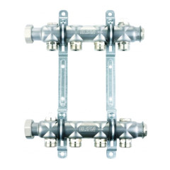 Коллекторная группа Elsen EMi01.02 1", 2 контура, размер отвода-3/4" без вентилей и расходомеров, нержавеющая сталь