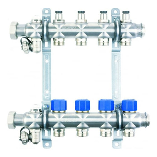 Коллекторная группа Elsen EMi02.05 1", 5 контуров, размер отвода-3/4" с вентилями, нержавеющая сталь